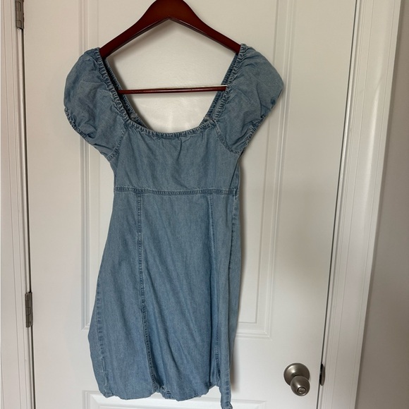 Madewell Blue Ruched Mini Dress - Picture 3 of 4